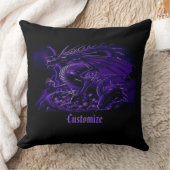 パープルパーソナライズされたドラゴン装飾用クッション クッション (ブランケット)