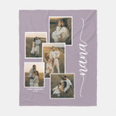 パープルパーソナライズされたナナグランドキッド5フォトコラージュ フリースブランケット (正面)