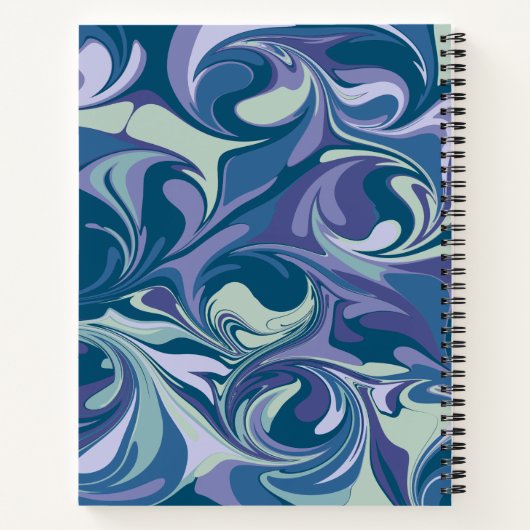 パープルパーソナライズされたネイビーMarbledファミリーレシピ ノートブック (裏面)