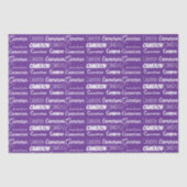 パープルパーソナライズされたネームフォントコラージュタイポグラフィ 薄葉紙 (正面)