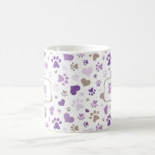 パープルパーソナライズされたハートポープリントマグ コーヒーマグカップ (中央)