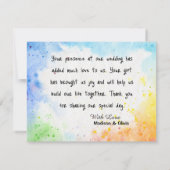 パープルパーソナライズされたバラサンキューカード カード (裏面)