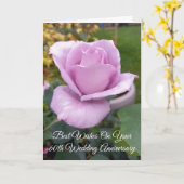 パープルパーソナライズされたバラ60結婚周年 カード (黄色い花)