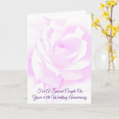 パープルパーソナライズされたバラ65結婚周年 カード (黄色い花)