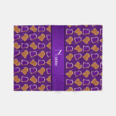 パープルパーソナライズされたピーナッツバターゼリーという名前 フリースブランケット (正面(横))