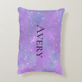 パープルパーソナライズされたファンタジープリンセスガーリー アクセントクッション (裏面(縦))