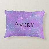 パープルパーソナライズされたファンタジープリンセスガーリー アクセントクッション (裏面)