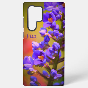 パープルパーソナライズされたフラワーサムスンケース SAMSUNG GALAXY S22 ULTRAケース