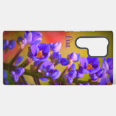 パープルパーソナライズされたフラワーサムスンケース SAMSUNG GALAXYケース (裏面横)