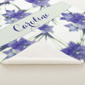 パープルパーソナライズされたフローラつる植物植物学 シェルパブランケット (3/4)