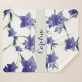 パープルパーソナライズされたフローラつる植物植物学 シェルパブランケット (正面(横))