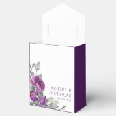 パープルパーソナライズされたフローラ結婚ズ フェイバーボックス (オープン)