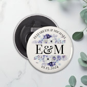 パープルパーソナライズされたフローラ結婚式の引き出物 栓抜き