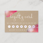 パープルパーソナライズされたブラシロイヤリティカード 名刺 (裏面)