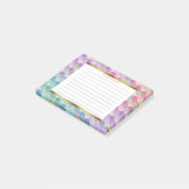 パープルパーソナライズされたブルーグリーン金ゴールドマーメイドはかりで測 ポストイット (アングル)