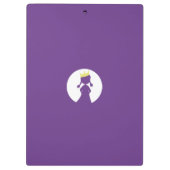 パープルパーソナライズされたプリンセスシルエット童話 クリップボード (裏面)