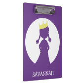 パープルパーソナライズされたプリンセスシルエット童話 クリップボード (右)