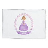 パープルパーソナライズされたプリンセスピラローケース 枕カバー (裏面)