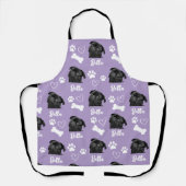 パープルパーソナライズされたペットフォトドッグラバーインスタグラム エプロン (正面)