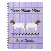パープルパーソナライズされたボアヤートファーム ノートブック (正面)
