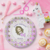 パープルパーソナライズされたマーメイド誕生日プレート ペーパープレート (パーティー)