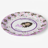 パープルパーソナライズされたマーメイド誕生日プレート ペーパープレート (アングル)