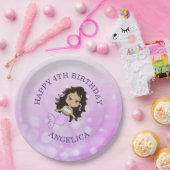 パープルパーソナライズされたマーメイド誕生日プレート ペーパープレート (パーティー)
