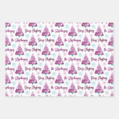 パープルパーソナライズされたメイヴメリークリスマスツリー ラッピングペーパーシート (正面2)