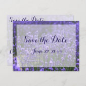 パープルパーソナライズされたラベンダーの日付を保存 案内ポストカード (正面/裏面)