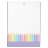パープルパーソナライズされたレインボーペンシル先生 クリップボード (裏面)