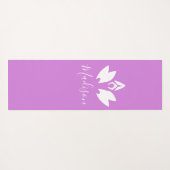 パープルパーソナライズされたロータスとヨガポーズシルエット ヨガマット (裏面(横))