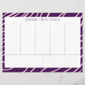 パープルパーソナライズされた予算の週間スケジュール (正面)