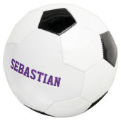 パープルパーソナライズされた名前をカスタムするスポーツチーム番号 サッカーボール (3/4)