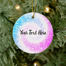 パープルパーソナライズされた絞り染めヒッピー旋回クリスマス セラミックオーナメント