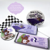 パープルパーソナライズされた、テディベアキャンディバーラッパ チラシ