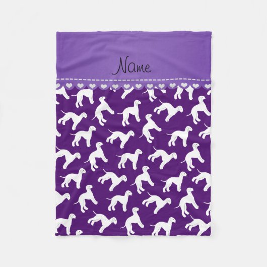 パープルパーソナライズされた・ベリントン・テリアドッグ フリースブランケット (正面)