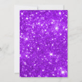パープルパーソナライズされた、金ゴールドスターズユニコーン誕生日 招待状 (裏面)