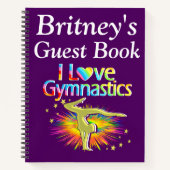 パープルパーソナライズされたIは体操のゲストブックが大好き ノートブック (正面)
