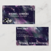 パープルパーソナルトレーナージムコーチウェイトダンベル 名刺 (正面/裏面)