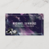 パープルパーソナルトレーナージムコーチウェイトダンベル 名刺 (正面)