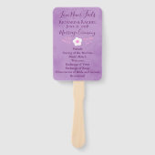 パープルパーチメントホワイトフローラ ハンドファン (正面)