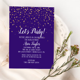 パープルパーティーの金ゴールド紙吹雪について 招待状