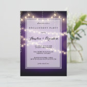 パープルパーティースターリーライト婚約 招待状 (スタンド正面)