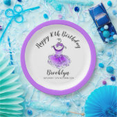 パープルパーティードレス女の子10th誕生日パーティー紙 ペーパープレート (パーティー)