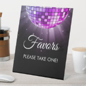 パープルパーティー70年代のディスコボールを好む 台座サイン (インサイチュ)