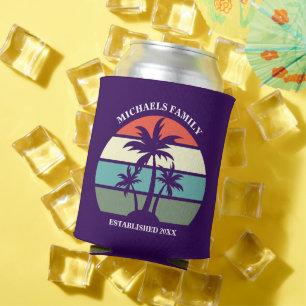 パープルパームツリートロピカルアイランドサンセットビーチルアウ(ハワイ式宴会) 缶クーラー