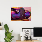 パープルパールクラシックカーのフロントエンドポスターアート ポスター (ホームオフィス)