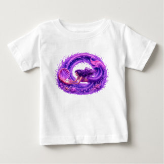 パープルパールシーカー人魚ファンタジーウェーブアート ベビーTシャツ
