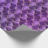 パープルパールマーメイドドラゴンパターはかりで測ンホリデイ ラッピングペーパー (角)