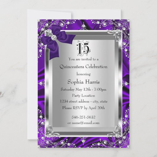 パープルパール&シルクボウグラマーキンセアニェラ 招待状 (裏面)